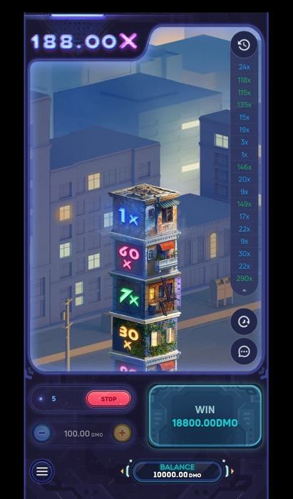 Tower X on Android device — mobile portrait layout